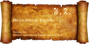 Weiszberg Kende névjegykártya