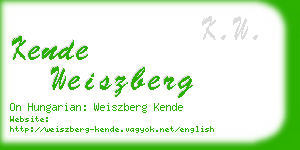 kende weiszberg business card
